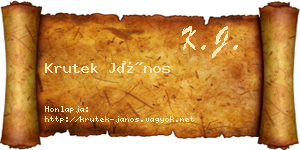 Krutek János névjegykártya